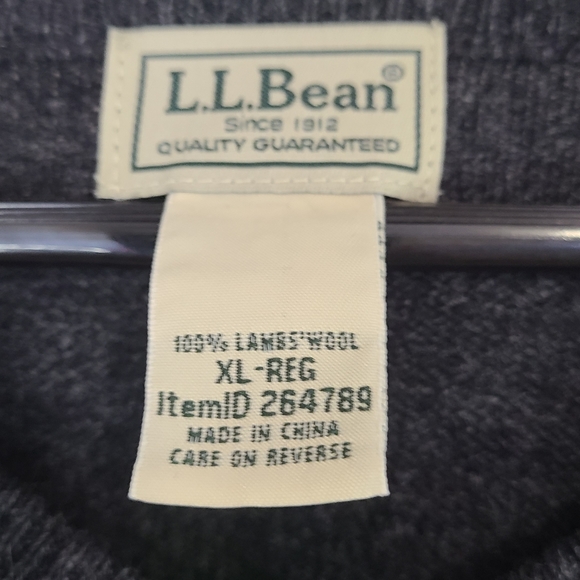 L.L.Bean Men's Classic Long Sleeve Pullover Sweater Size: XL Color: Grey - Picture 9 of 16